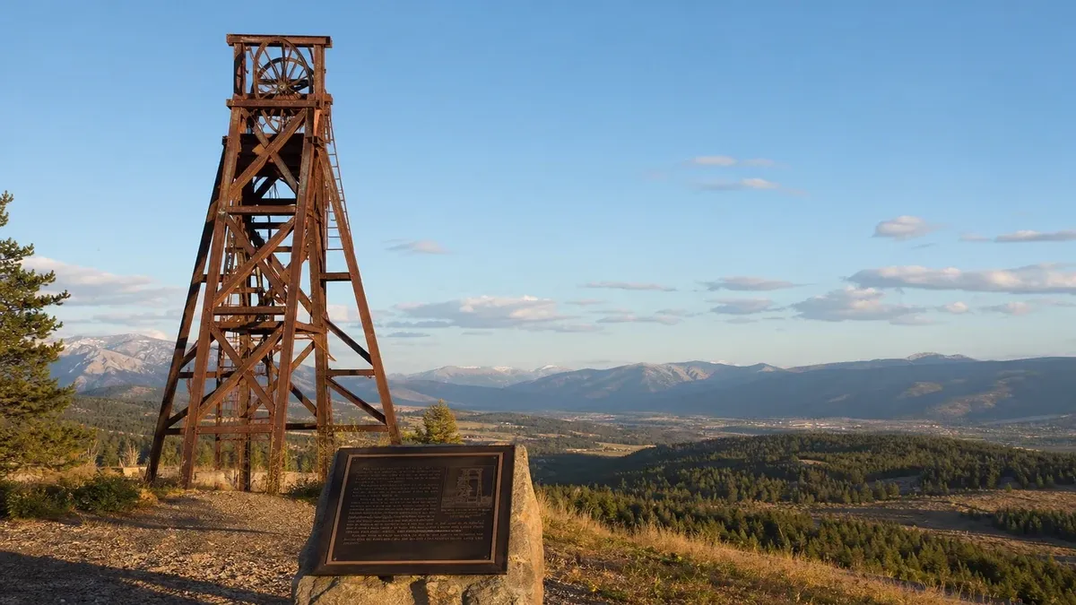 Historic Landmarks illustrated mining heritage scene