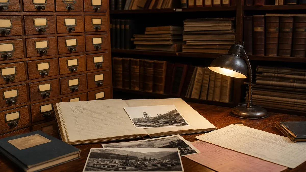 Local Stories illustrated mining heritage scene
