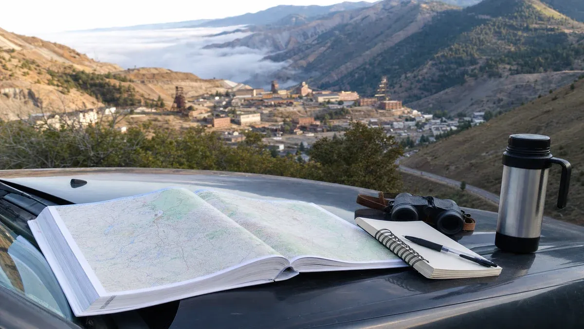 Visitor Guides illustrated mining heritage scene